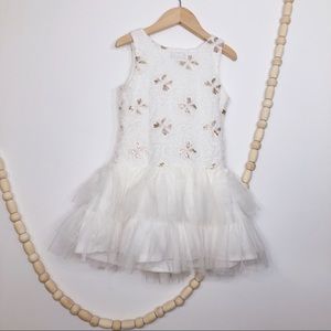 Dresses - GIRL’S SEQUENCE AND RUFFLES WHITE DRESS Dresses - GIRL’S SEQUENCE AND RUFFLES WHITE DRESS
